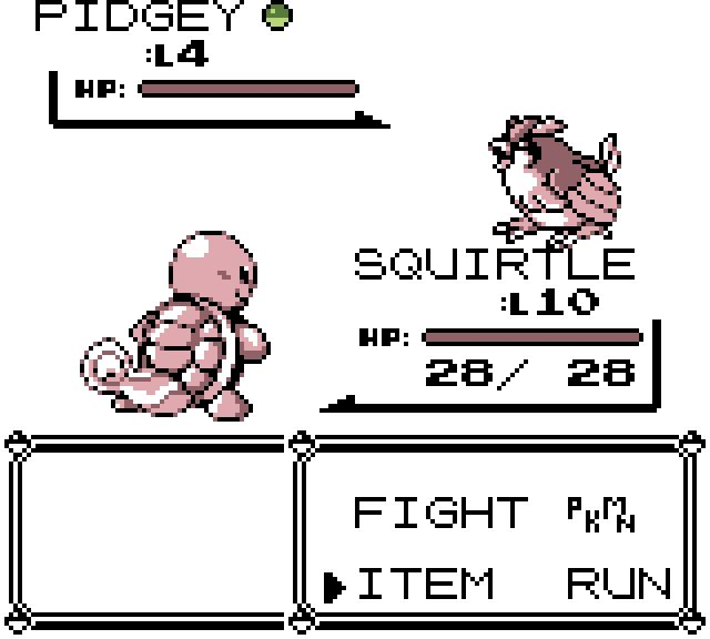 ITEM selected in a normal wild Pidgey encounter.