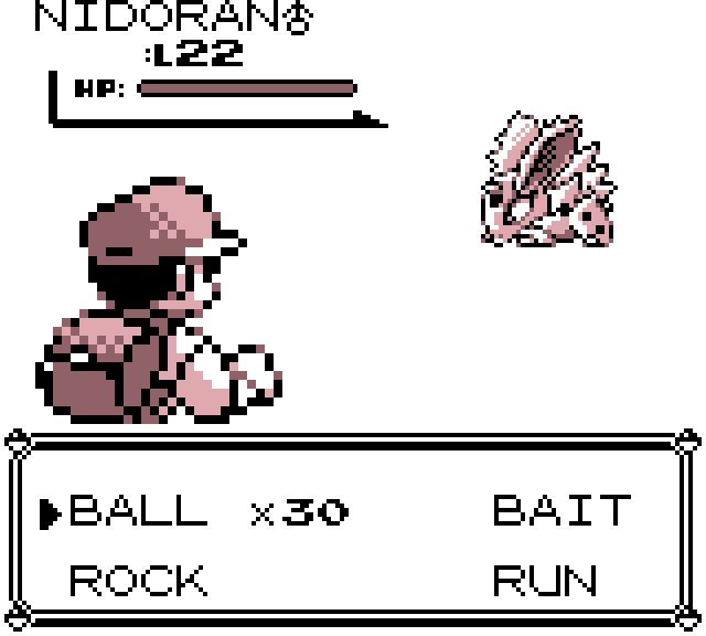 BALL, BAIT, ROCK and RUN beside the remaining Safari Ball count.
