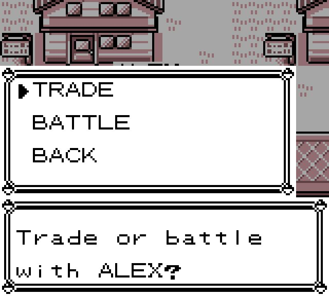 TRADE, BATTLE and BACK in a nearby friend’s native menu.