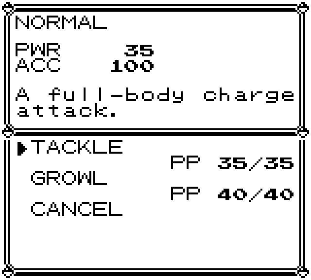 Ivysaur’s available earlier moves in the RELEARN menu.